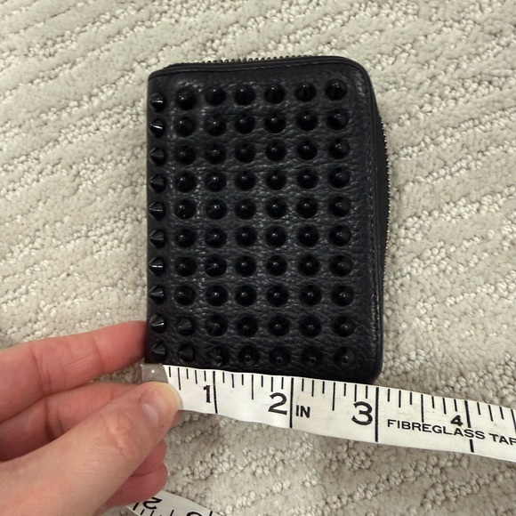 Christian Louboutin studded card coin wallet black red - Picture 13 of 15
